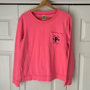 PINK Victorias Secret lightweight Sweatshirt Long Sleeve Love Junior Medium Y2K